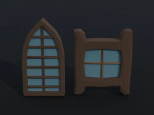 Cartoon fantasy windows Polygonal Style 3D Model