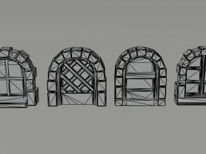 Cartoon fantasy windows Polygonal Style 3D Model