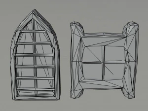Cartoon fantasy windows Polygonal Style 3D Model