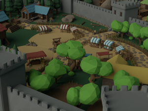Cartoon Polygonal Fantasy Castle 3D Модель