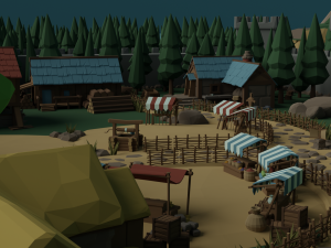 Cartoon Polygonal Fantasy Castle 3D Модель
