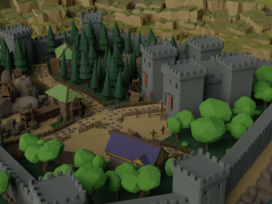 Cartoon Polygonal Fantasy Castle 3D Модель
