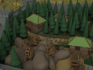 Cartoon Polygonal Fantasy Castle 3D Модель