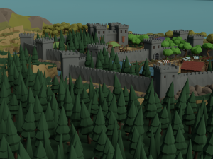Cartoon Polygonal Fantasy Castle 3D Модель