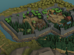 Cartoon Polygonal Fantasy Castle 3D Модель