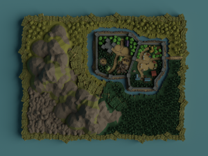Cartoon Polygonal Fantasy Castle 3D Модель