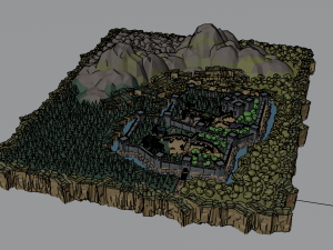 Cartoon Polygonal Fantasy Castle 3D Модель