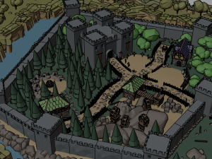 Cartoon Polygonal Fantasy Castle 3D Модель