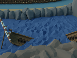 Cartoon Polygonal Viking Castle 3D Model