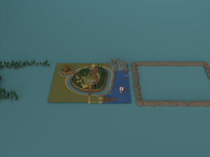 Cartoon Polygonal Viking Castle 3D Model