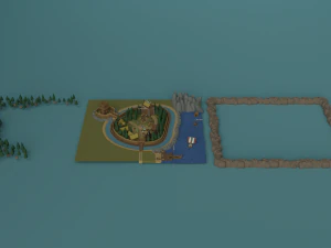 Cartoon Polygonal Viking Castle 3D Model