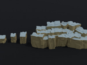 Cartoon Cubic mountains Polygonal Style 3D Model