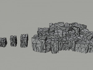 Cartoon Cubic mountains Polygonal Style 3D Model