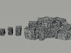 Cartoon Cubic mountains Polygonal Style 3D Model