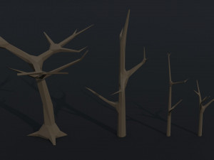 Cartoon dead trees Polygonal Style 3D 模型
