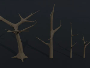 Cartoon dead trees Polygonal Style 3D Model