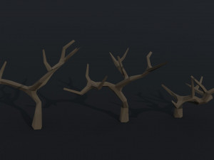 Cartoon dead trees Polygonal Style 3D 模型