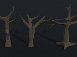 Cartoon dead trees Polygonal Style 3D 模型