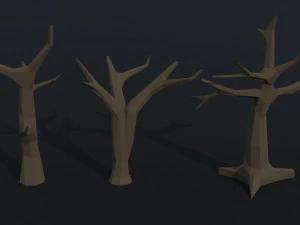 Cartoon dead trees Polygonal Style 3D Model