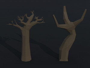 Cartoon dead trees Polygonal Style 3D 模型