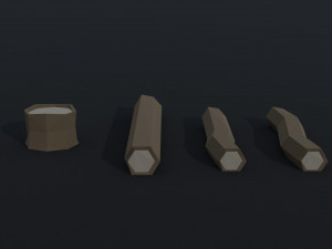 Cartoon dead trees Polygonal Style 3D 模型