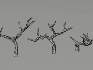 Cartoon dead trees Polygonal Style 3D Model