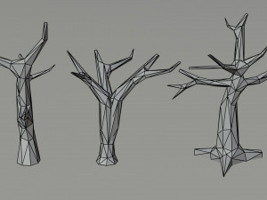 Cartoon dead trees Polygonal Style 3D 模型