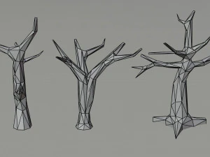 Cartoon dead trees Polygonal Style 3D Model