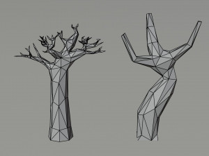 Cartoon dead trees Polygonal Style 3D 模型