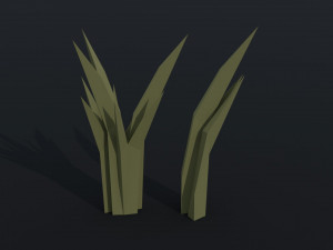 Cartoon savanna trees Polygonal Style 3D Model