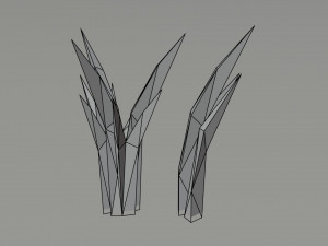 Cartoon savanna trees Polygonal Style 3D Model