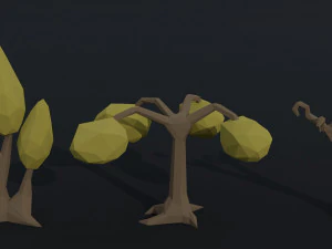 Cartoon trees Polygonal Style 3D Model