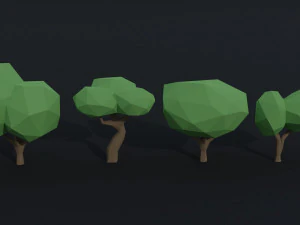 Cartoon trees Polygonal Style 3D Model