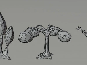 Cartoon trees Polygonal Style 3D Model