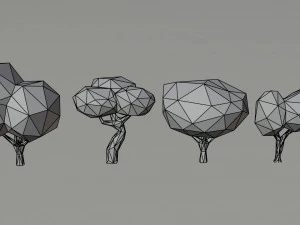 Cartoon trees Polygonal Style 3D Model