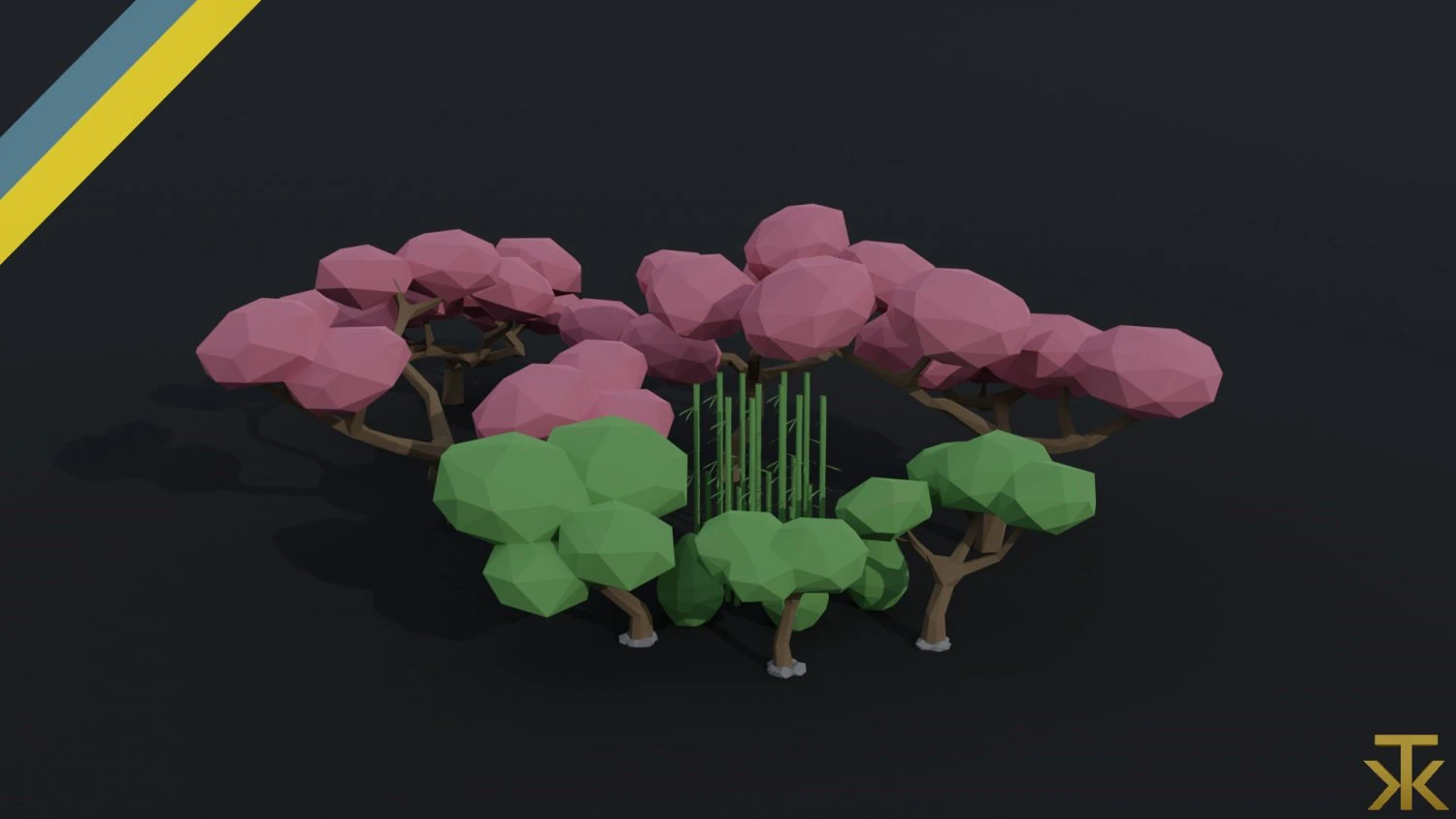 Cartoon asion nature Polygonal Style 3D Model .c4d .max .obj .3ds .fbx .stl .blend 