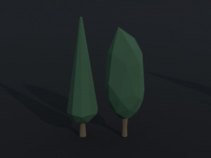 Cartoon conifers tree Polygonal Style 3D Модель