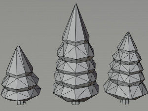 Cartoon conifers tree Polygonal Style 3D Модель