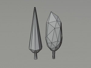 Cartoon conifers tree Polygonal Style 3D Модель