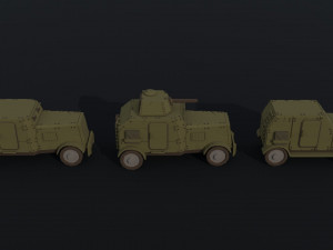 Cartoon Dieselpunk armored cars Polygonal Style Modèle 3D