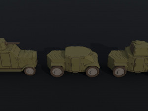 Cartoon Dieselpunk armored cars Polygonal Style Modèle 3D