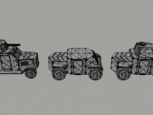 Cartoon Dieselpunk armored cars Polygonal Style Modèle 3D