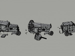 Cartoon Dieselpunk armored cars Polygonal Style Modèle 3D
