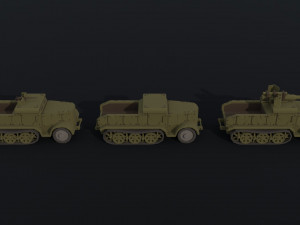 Cartoon Dieselpunk armored cars 2 Polygonal Style 3D 模型