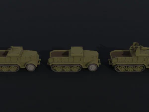 Cartoon Dieselpunk armored cars 2 Polygonal Style 3D Model