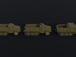 Cartoon Dieselpunk armored cars 2 Polygonal Style 3D 模型