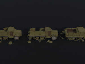 Cartoon Dieselpunk armored cars 2 Polygonal Style 3D 模型