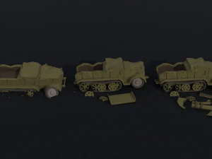 Cartoon Dieselpunk armored cars 2 Polygonal Style 3D Model