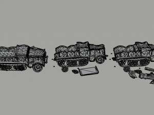 Cartoon Dieselpunk armored cars 2 Polygonal Style 3D 模型