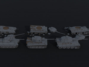 Cartoon Dieselpunk tanks Polygonal Style Modelo 3D